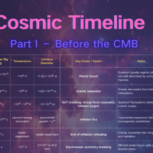 The Big Bang: Cosmic Timeline & Relevant Diagrams