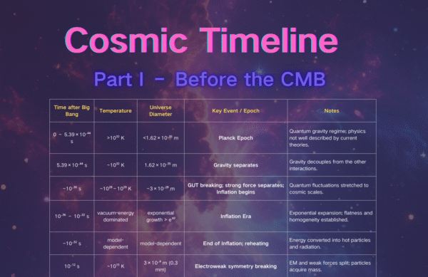 The Big Bang: Cosmic Timeline & Relevant Diagrams